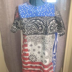 Gildan American Flag Bandana Print Tee